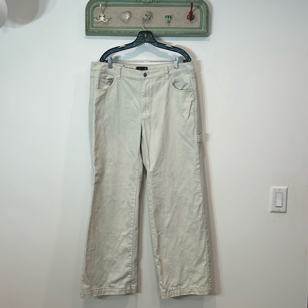 Delia’s So Misunderstood Wide Leg Twill Carpenter Pants Off White plus size XXL